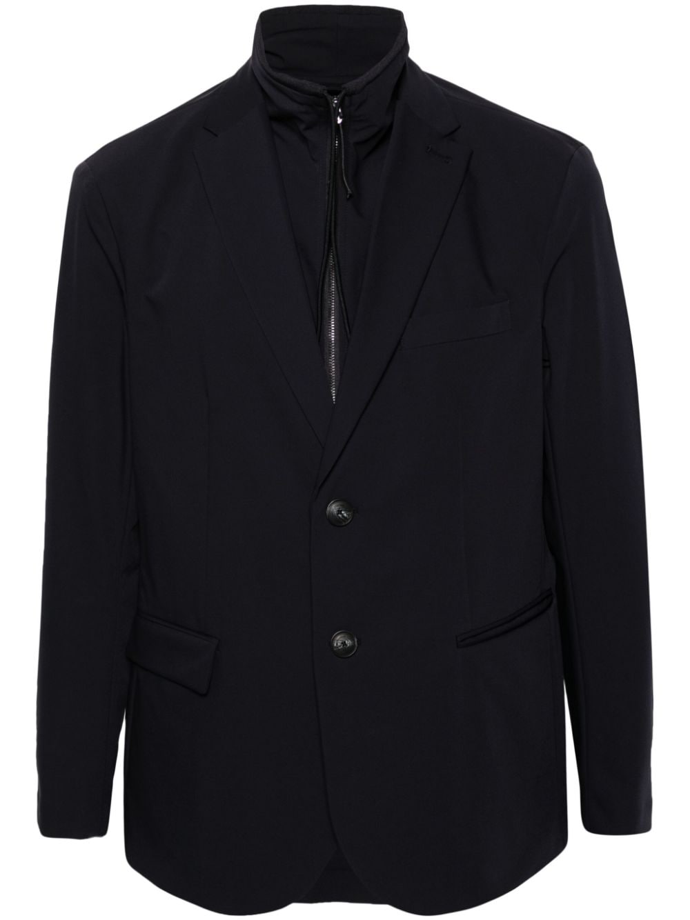 Emporio Armani notched-lapels zipped blazer - Blue von Emporio Armani