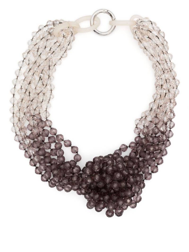 Emporio Armani ombré-effect bead necklace - Neutrals von Emporio Armani