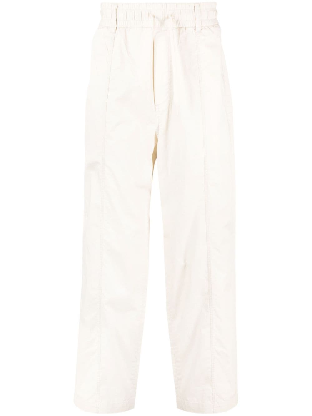 Emporio Armani panelled drawstring cotton track pants - Neutrals von Emporio Armani
