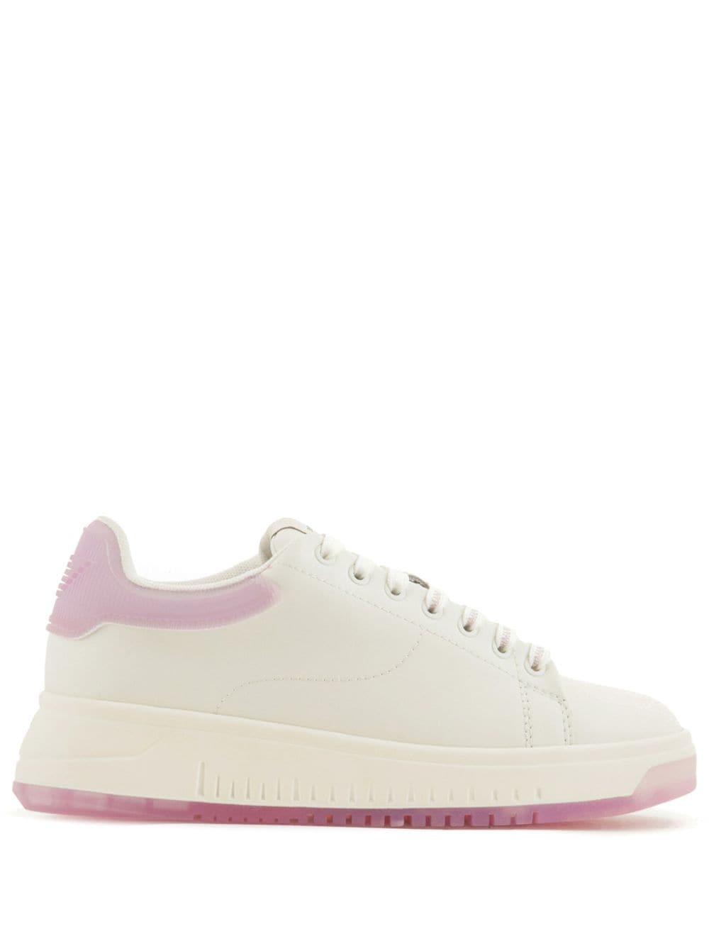 Emporio Armani panelled leather sneakers - White von Emporio Armani