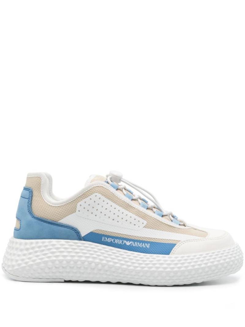 Emporio Armani panelled mesh chunky sneakers - White von Emporio Armani