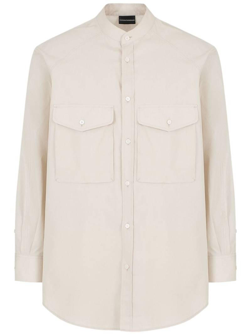 Emporio Armani patch-pocket cotton shirt - Neutrals von Emporio Armani