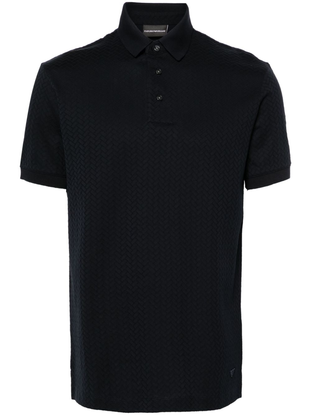 Emporio Armani pattern-jacquard polo shirt - Blue von Emporio Armani