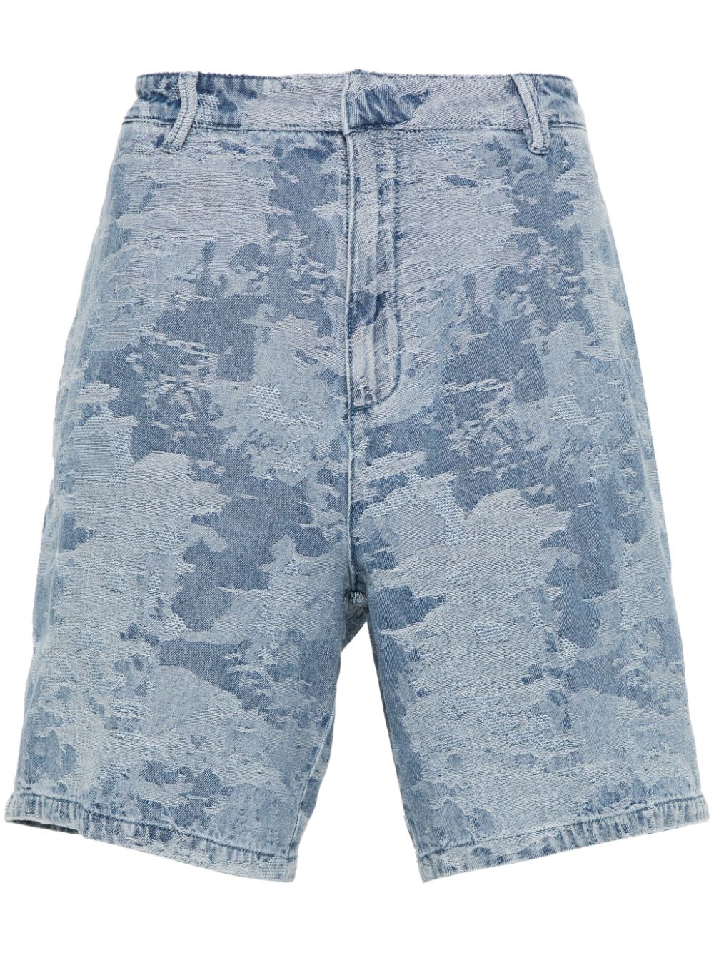 Emporio Armani patterned-jacquard denim shorts - Blue von Emporio Armani