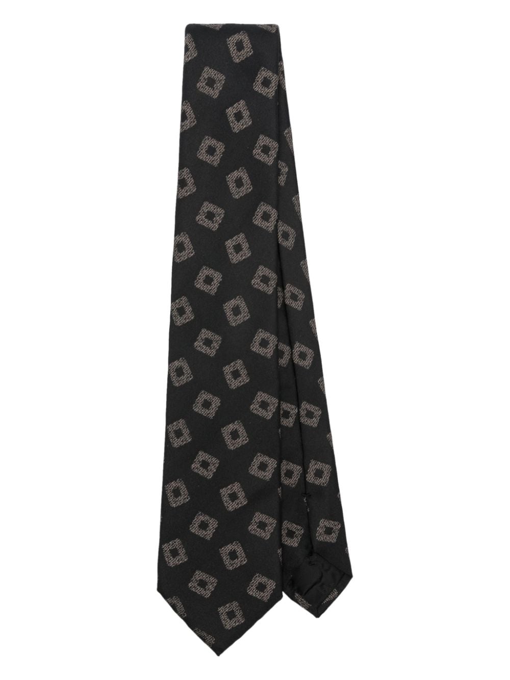 Emporio Armani patterned-jacquard silk tie - Black von Emporio Armani