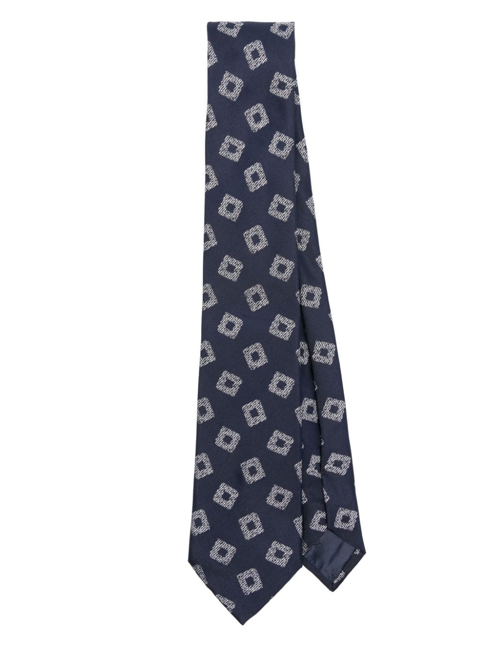 Emporio Armani patterned-jacquard silk tie - Blue von Emporio Armani