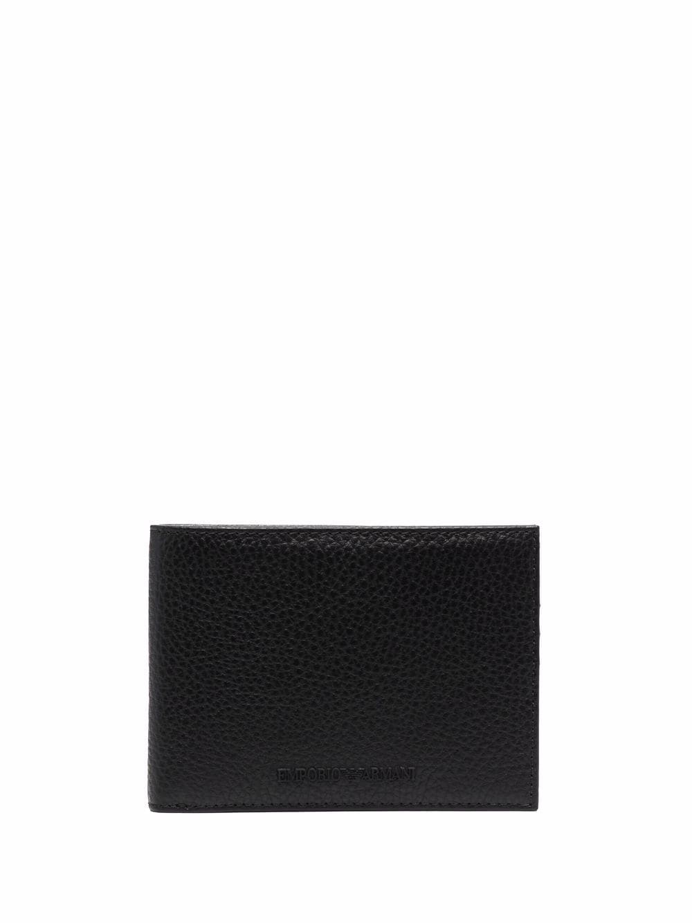 Emporio Armani pebbled bi-fold wallet - Black von Emporio Armani