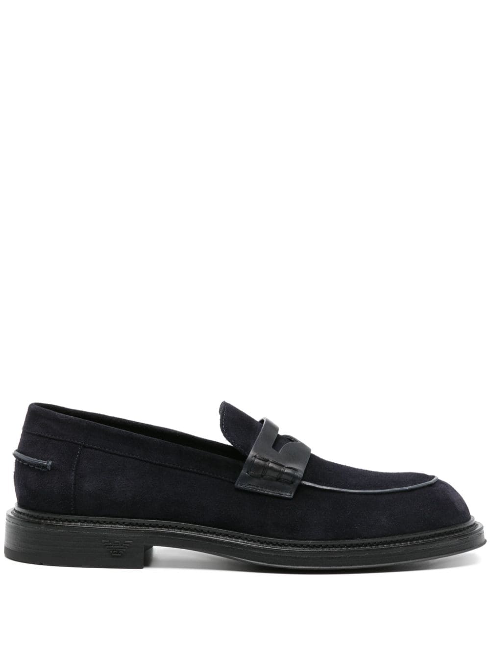 Emporio Armani penny-slot suede loafers - Blue von Emporio Armani