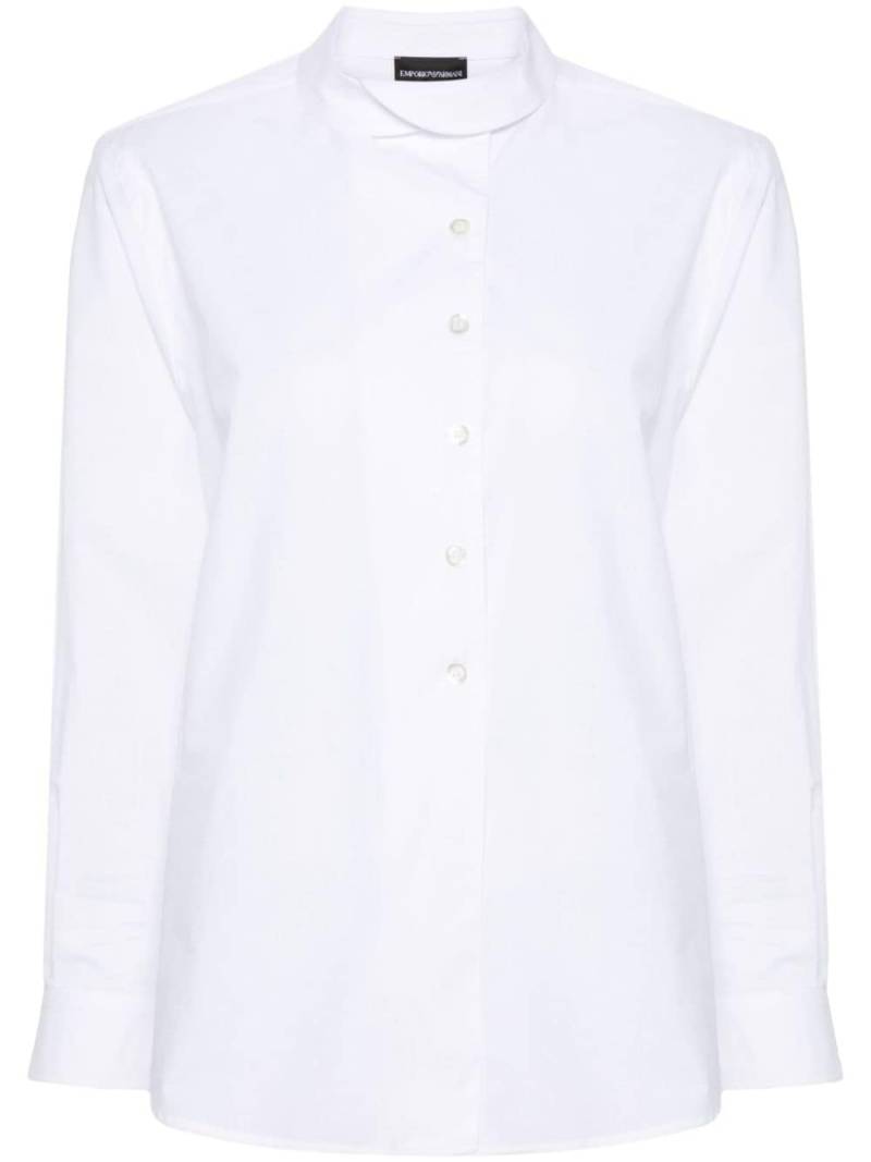 Emporio Armani petal-collar cotton shirt - White von Emporio Armani