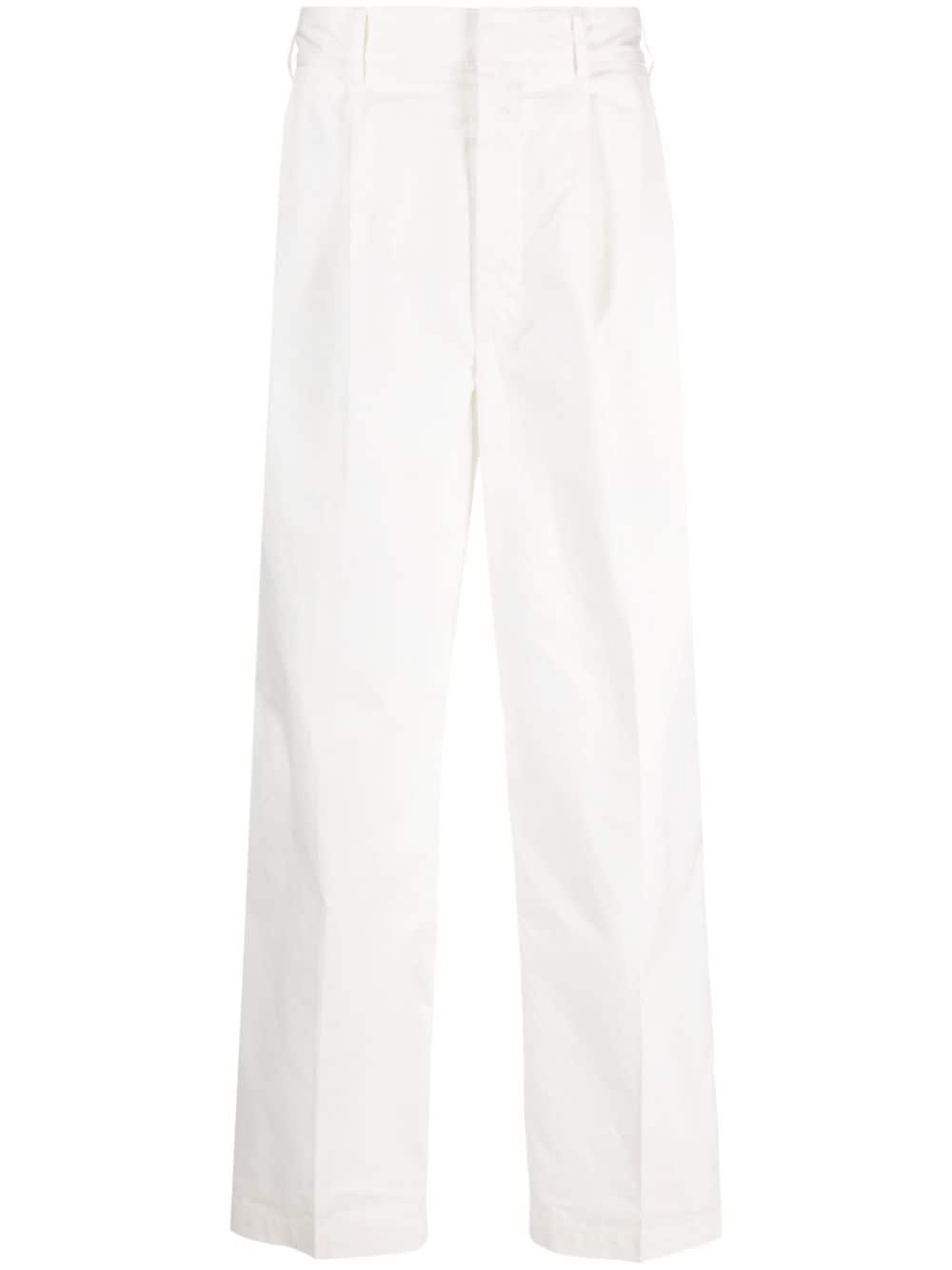 Emporio Armani pleat-detail straight-leg trousers - Neutrals von Emporio Armani