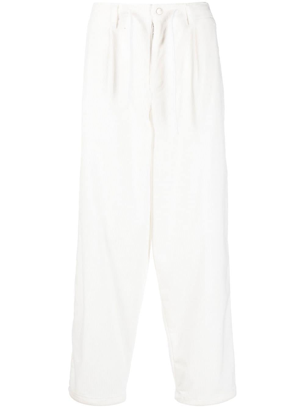Emporio Armani pleated corduroy cotton trousers - White von Emporio Armani