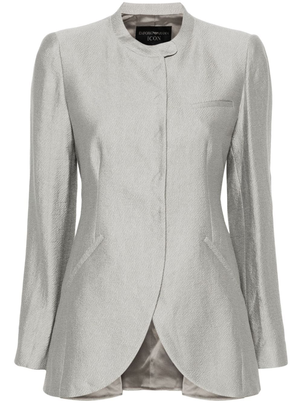 Emporio Armani press-stud textured blazer - Grey von Emporio Armani