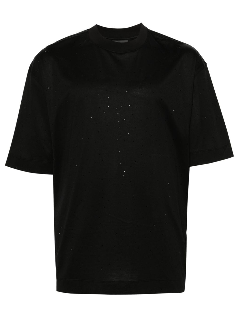 Emporio Armani rhinestone-embellished jersey T-shirt - Black von Emporio Armani