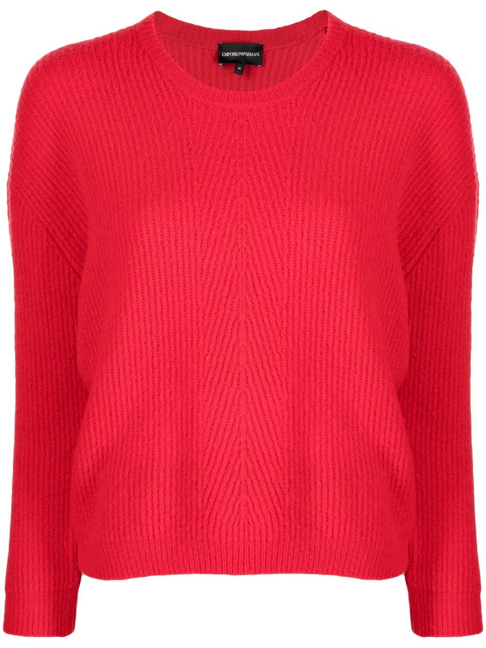 Emporio Armani ribbed-knit drop-shoulder jumper - Red von Emporio Armani