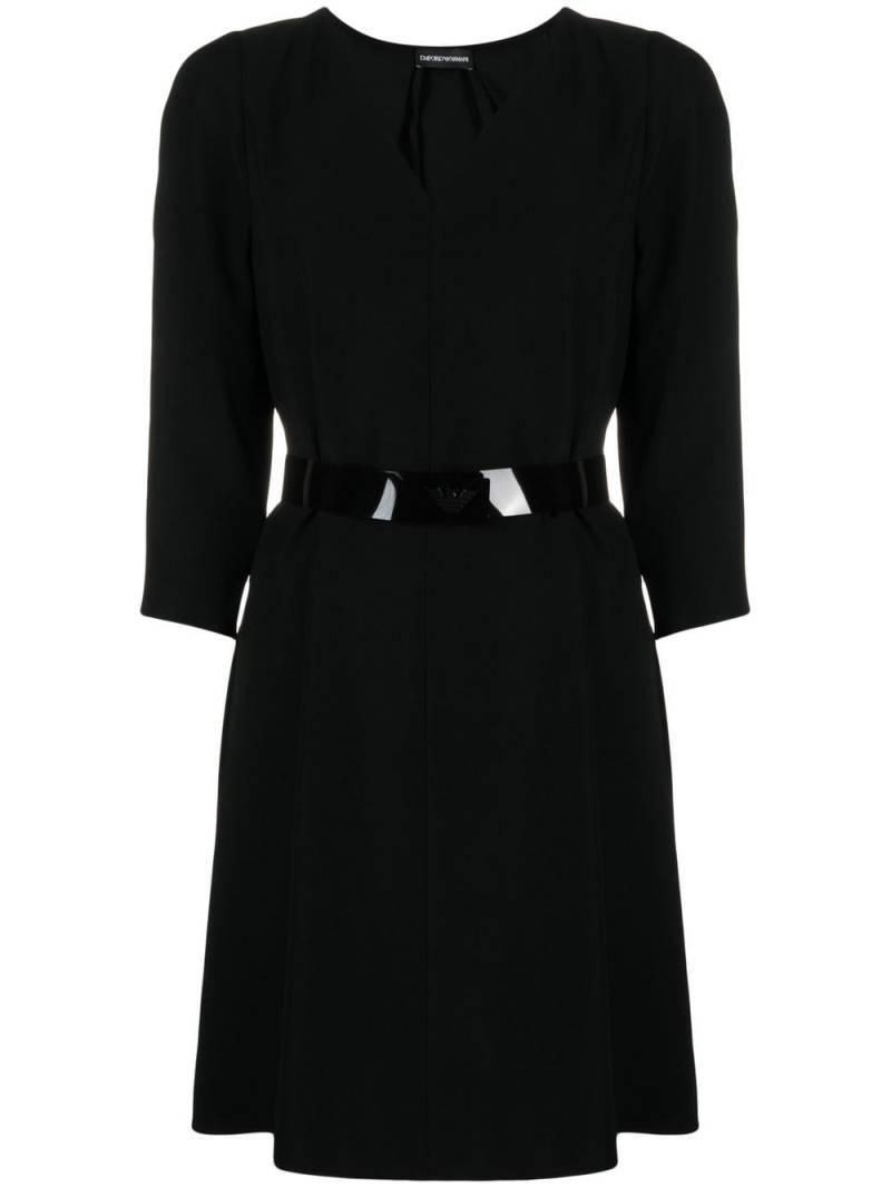 Emporio Armani round-neck long-sleeve dress - Black von Emporio Armani