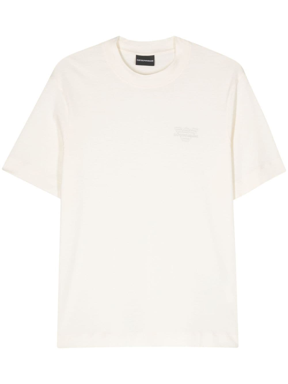 Emporio Armani rubberised-logo T-shirt - Neutrals von Emporio Armani