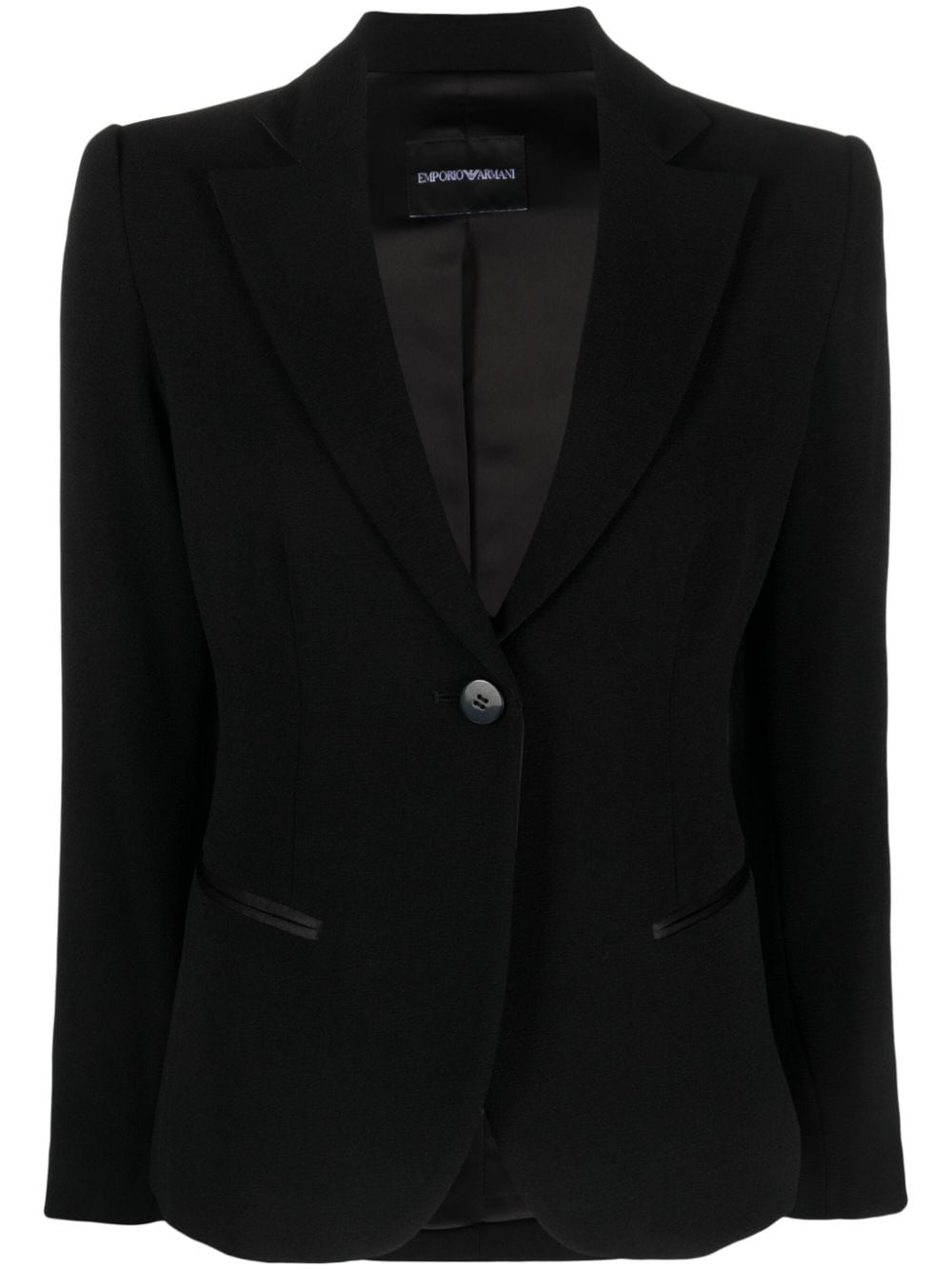 Emporio Armani satin-trim single-breasted blazer - Black von Emporio Armani