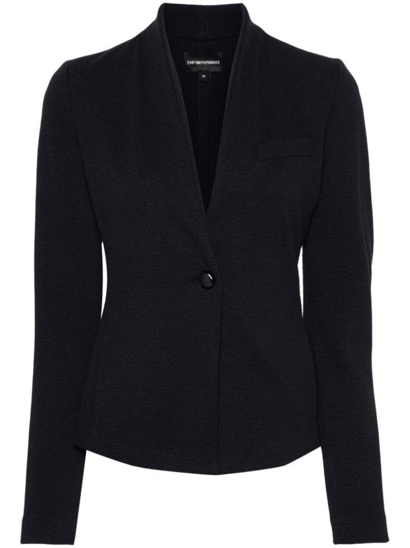 Emporio Armani single-breasted jacquard blazer - Blue von Emporio Armani