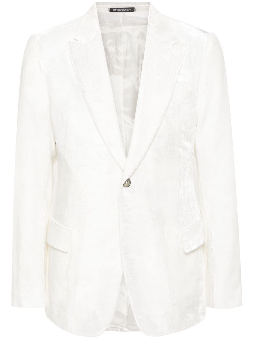 Emporio Armani single-breasted velvet blazer - Neutrals von Emporio Armani