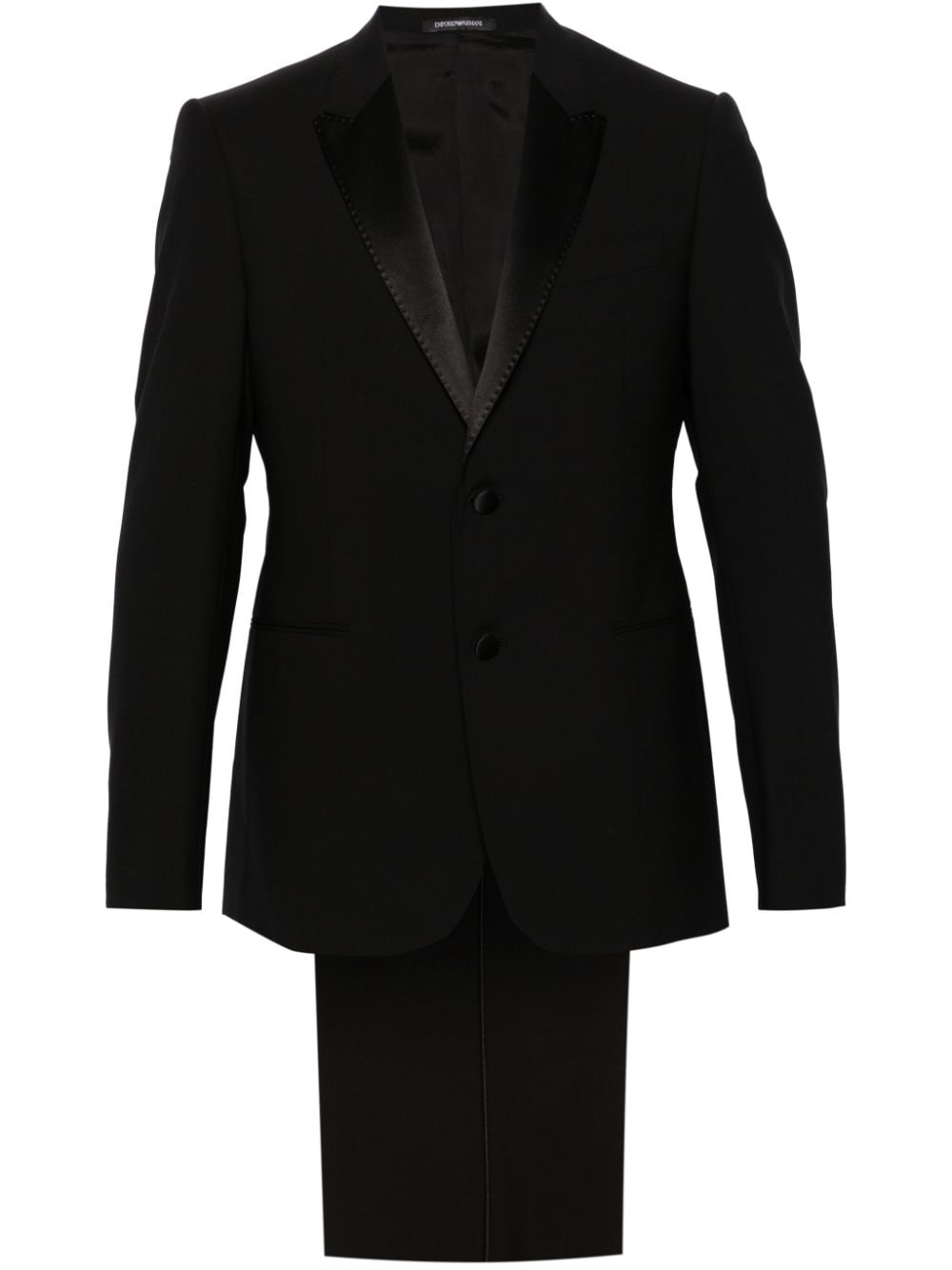 Emporio Armani single-breasted virgin wool-blend suit - Black von Emporio Armani