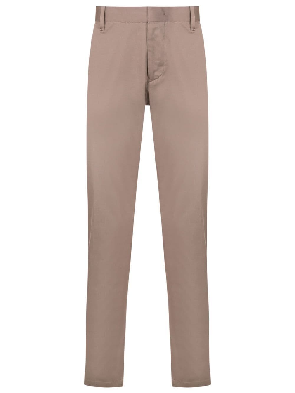 Emporio Armani slim-cut tailored trousers - Brown von Emporio Armani