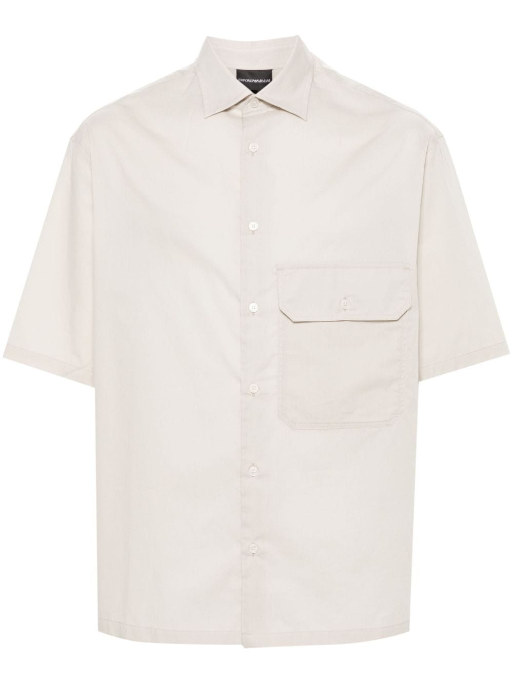 Emporio Armani spread-collar cotton shirt - Neutrals von Emporio Armani