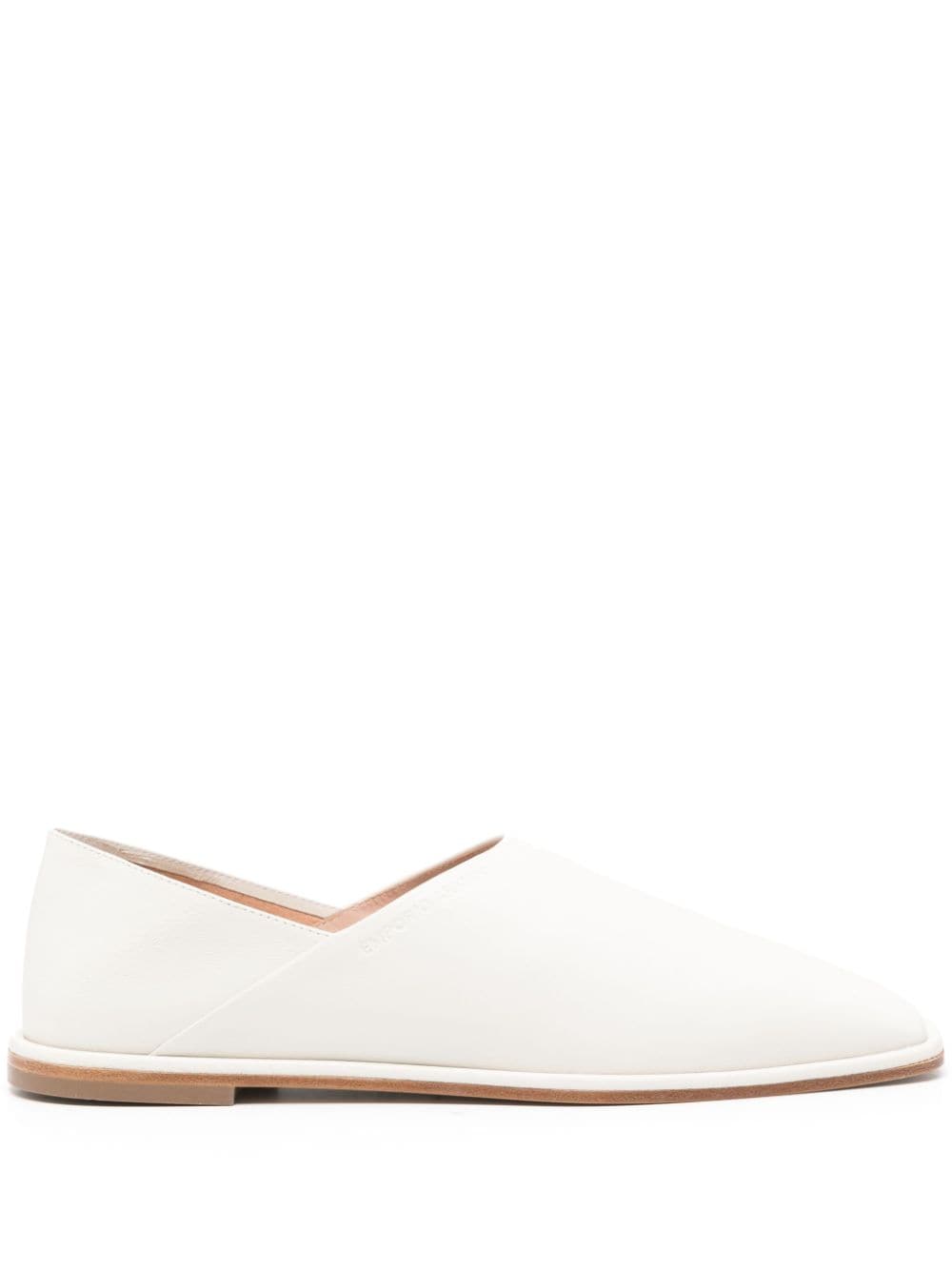 Emporio Armani square-toe leather slippers - White von Emporio Armani