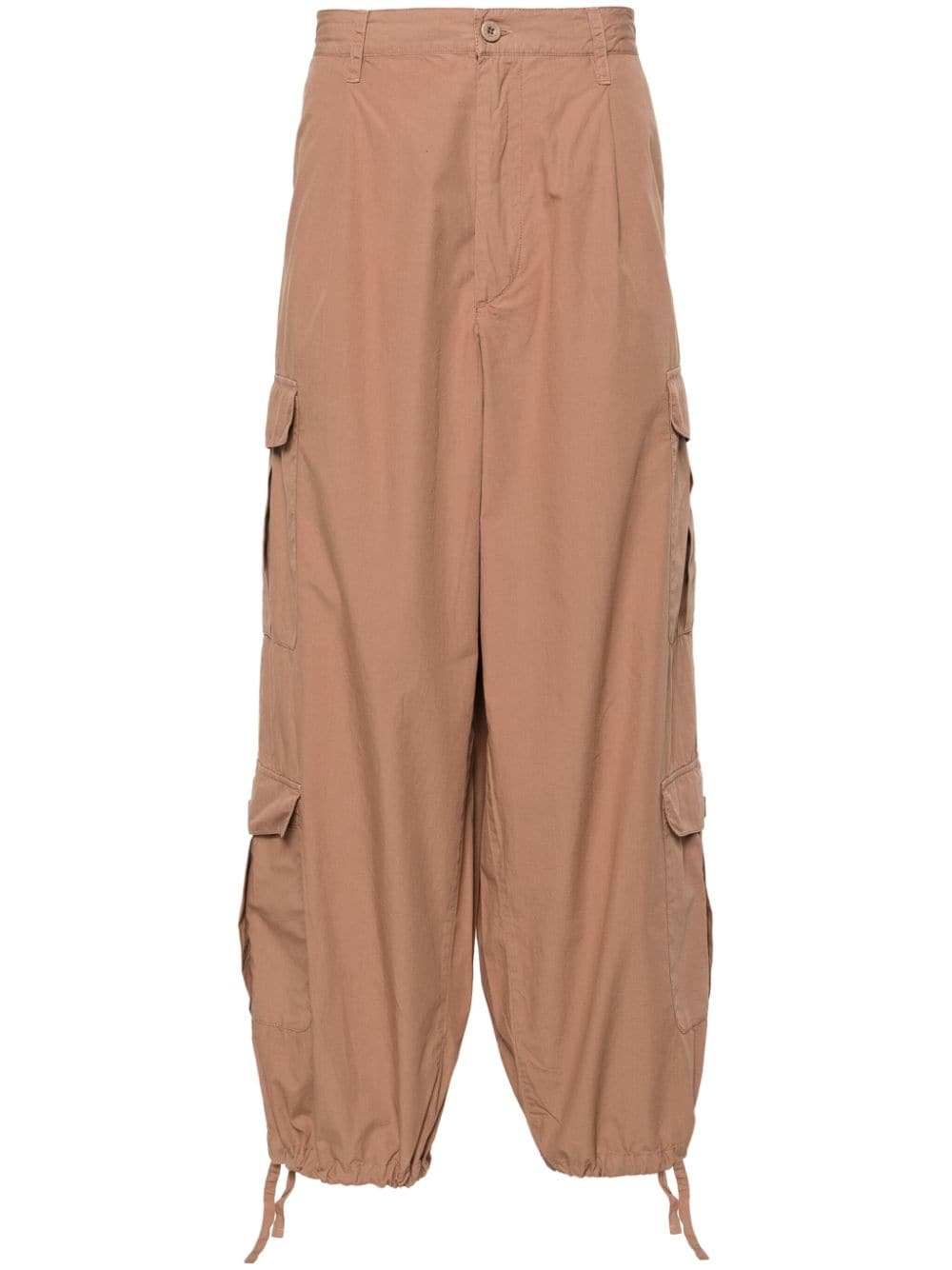Emporio Armani straight-leg cotton cargo trousers - Brown von Emporio Armani