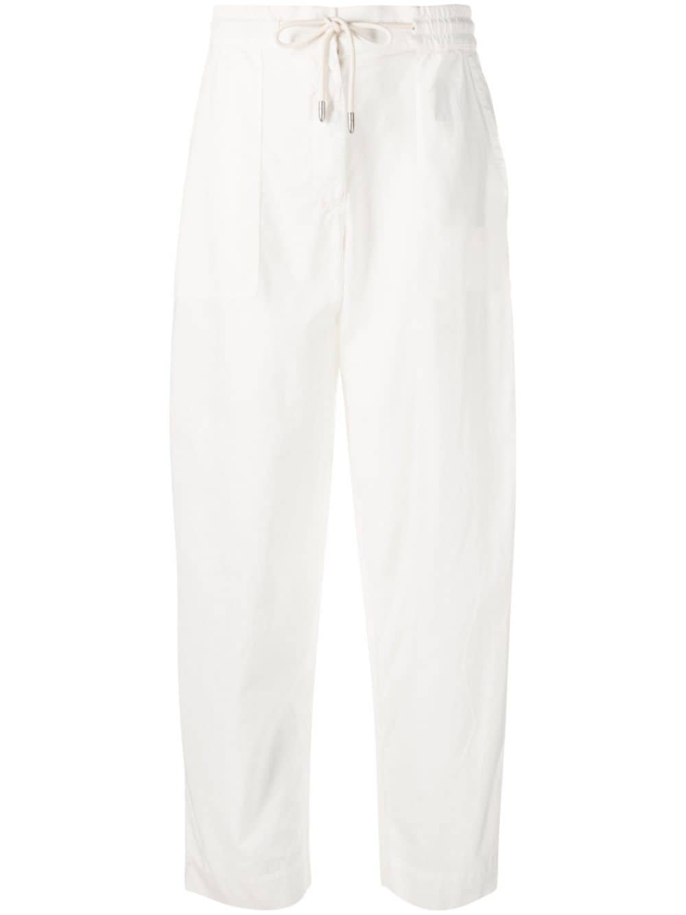 Emporio Armani straight-leg drawstring trousers - White von Emporio Armani