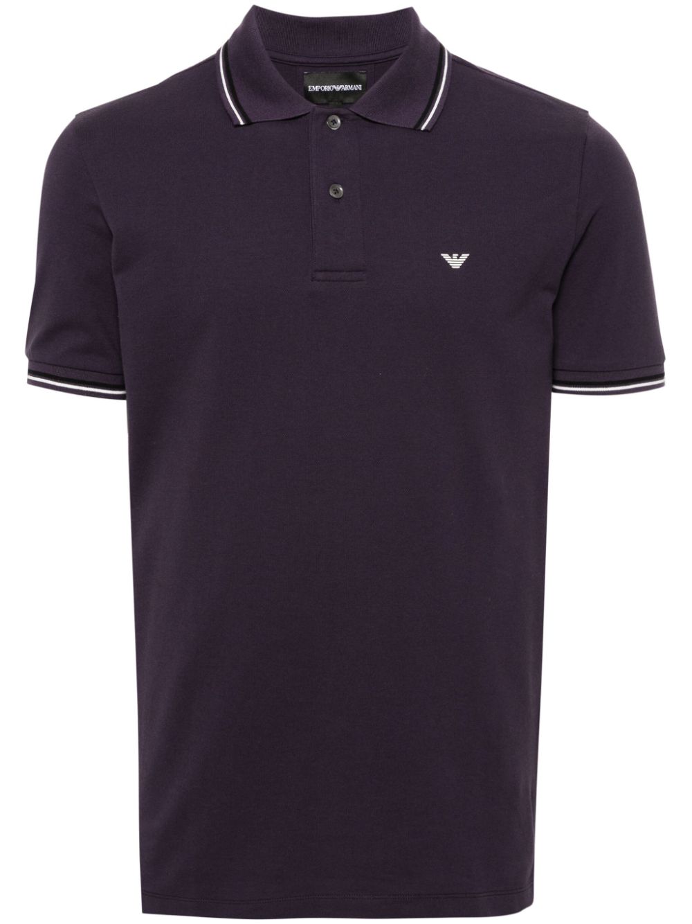 Emporio Armani stripe-edge polo shirt - Purple von Emporio Armani