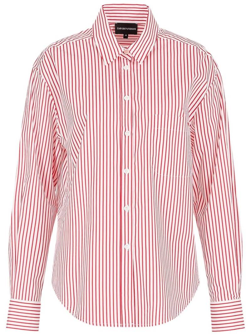 Emporio Armani stripe-print cotton shirt - White von Emporio Armani