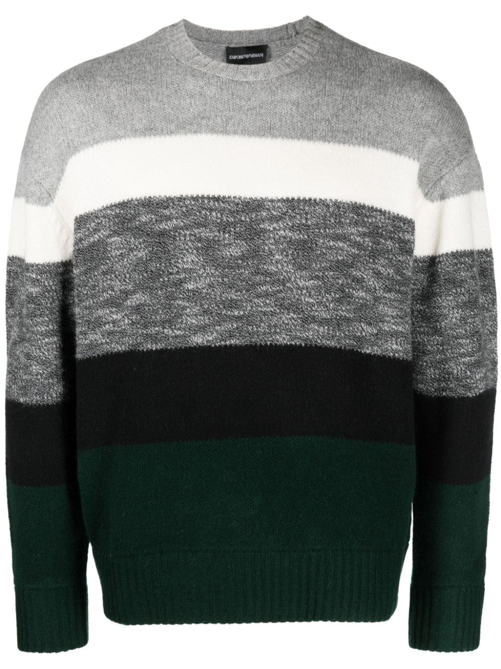 Emporio Armani striped intarsia-knit jumper - Grey von Emporio Armani