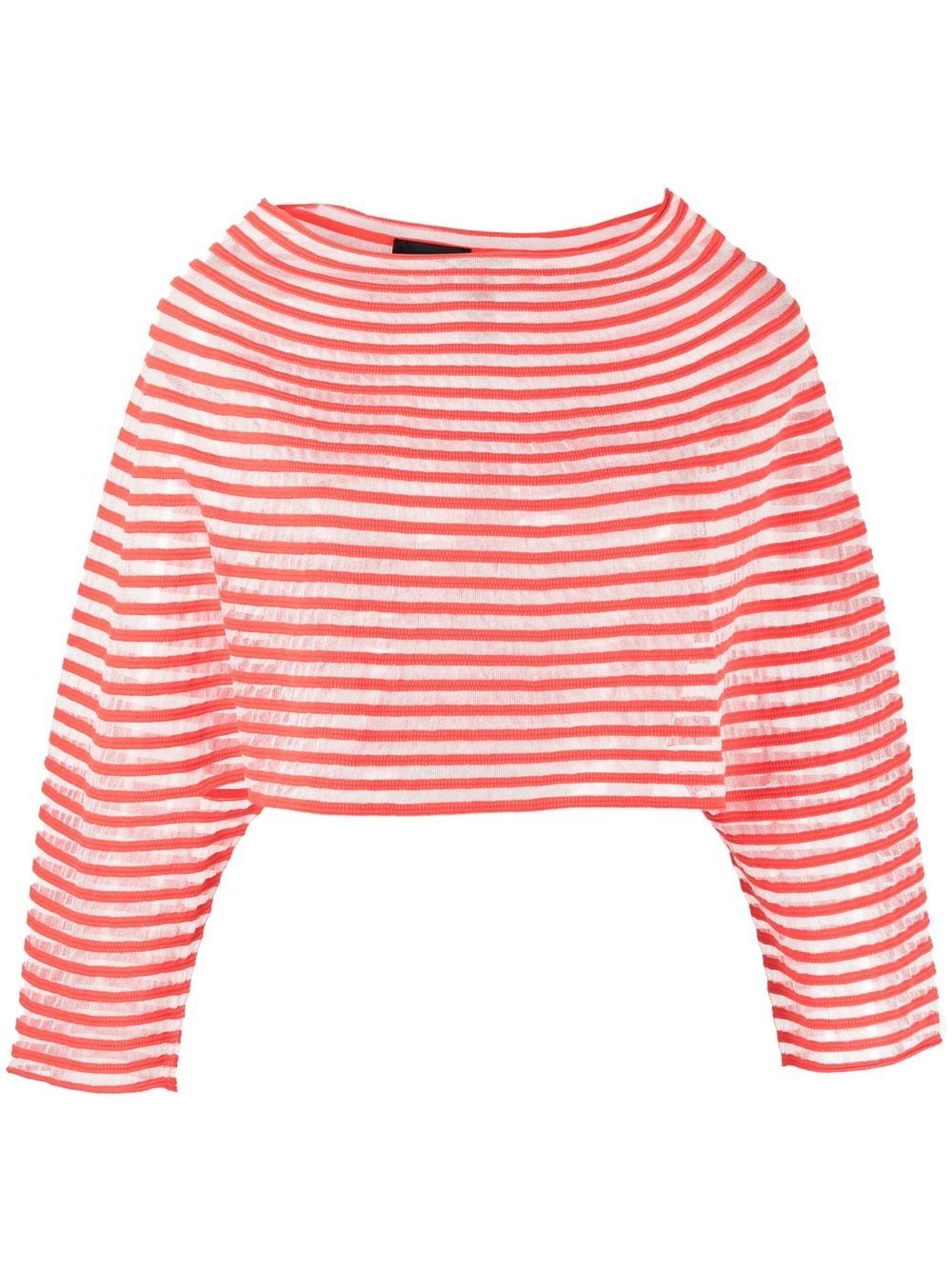 Emporio Armani striped long sleeve jumper - Red von Emporio Armani
