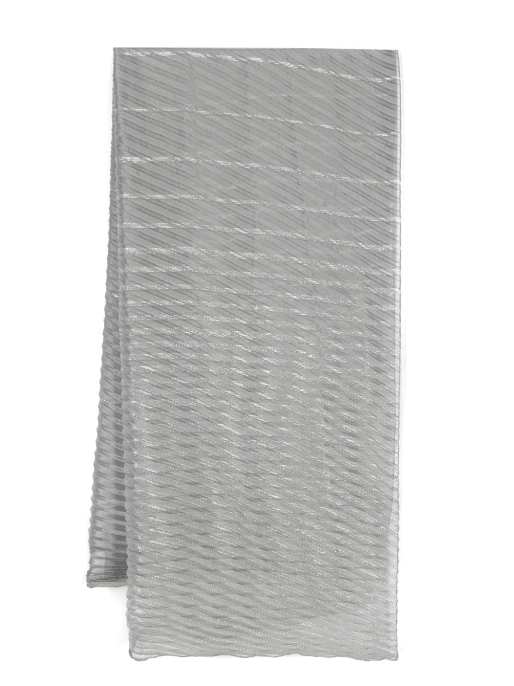 Emporio Armani striped pleated scarf - Grey von Emporio Armani