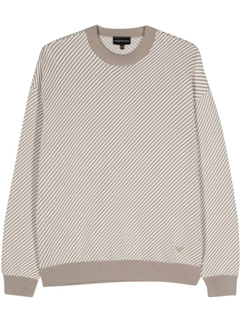 Emporio Armani striped ribbed jumper - Grey von Emporio Armani