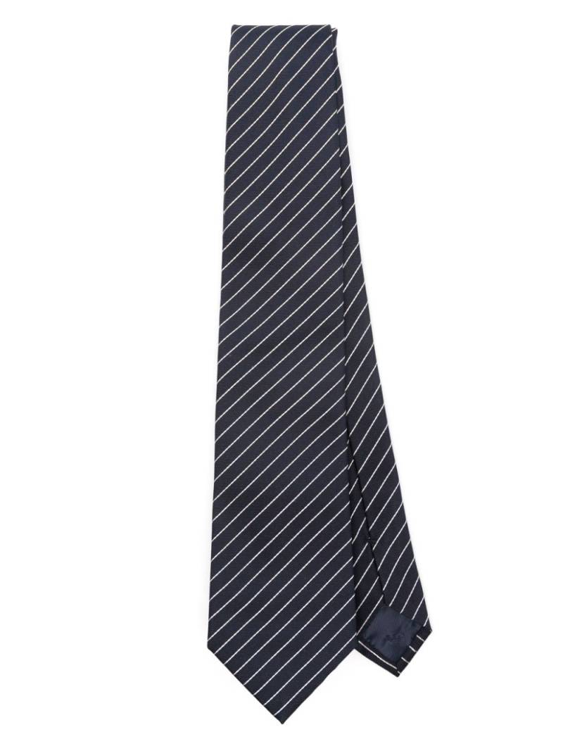 Emporio Armani striped silk tie - Blue von Emporio Armani