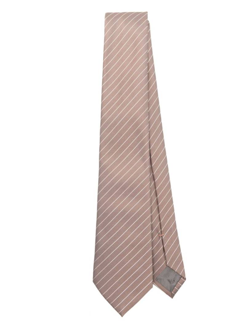 Emporio Armani striped silk tie - Neutrals von Emporio Armani