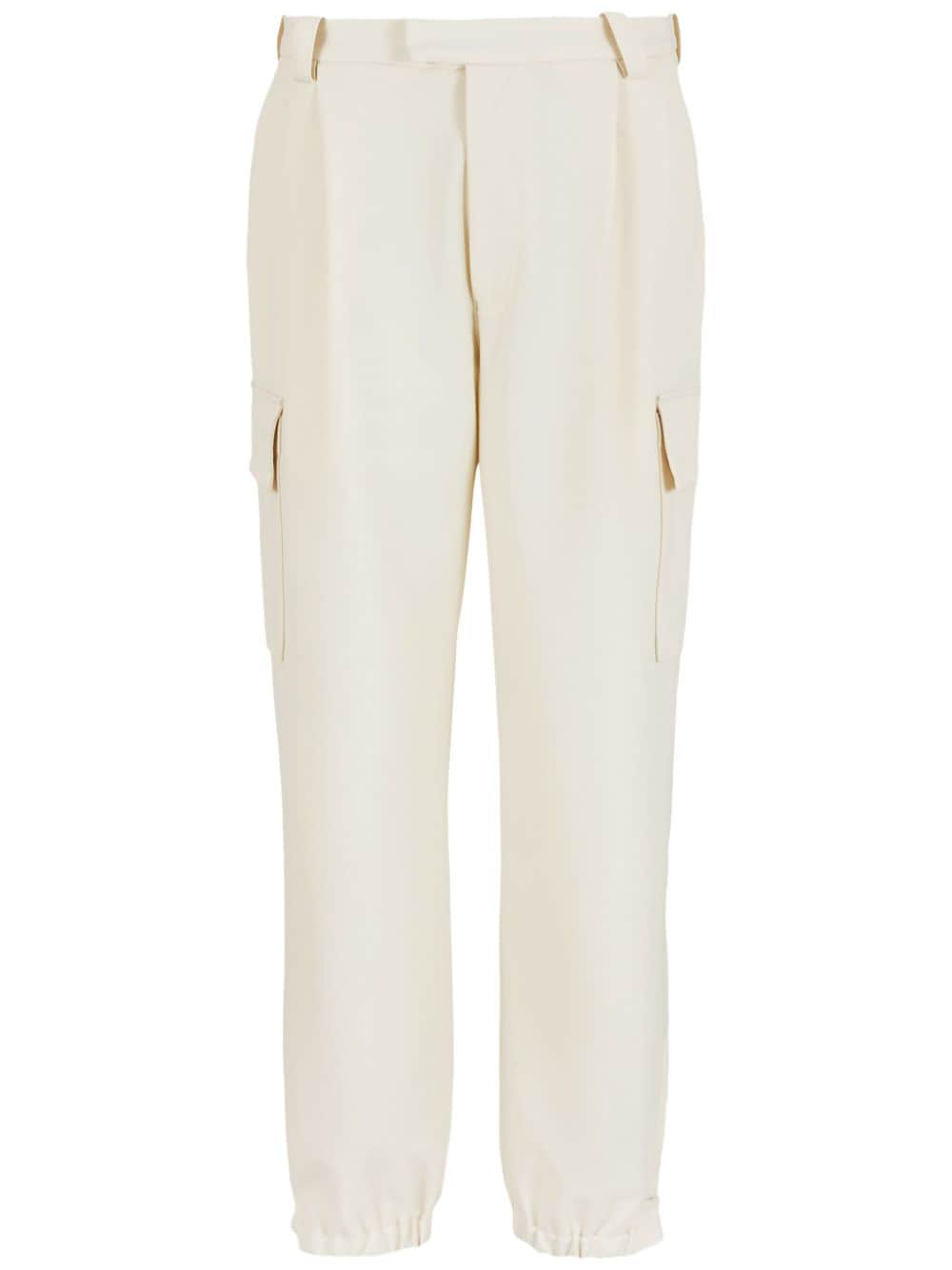 Emporio Armani tapered-leg cargo trousers - White von Emporio Armani
