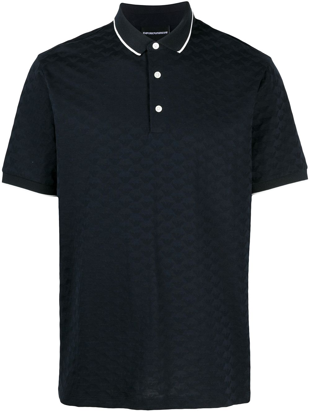 Emporio Armani textured knit polo shirt - Blue von Emporio Armani