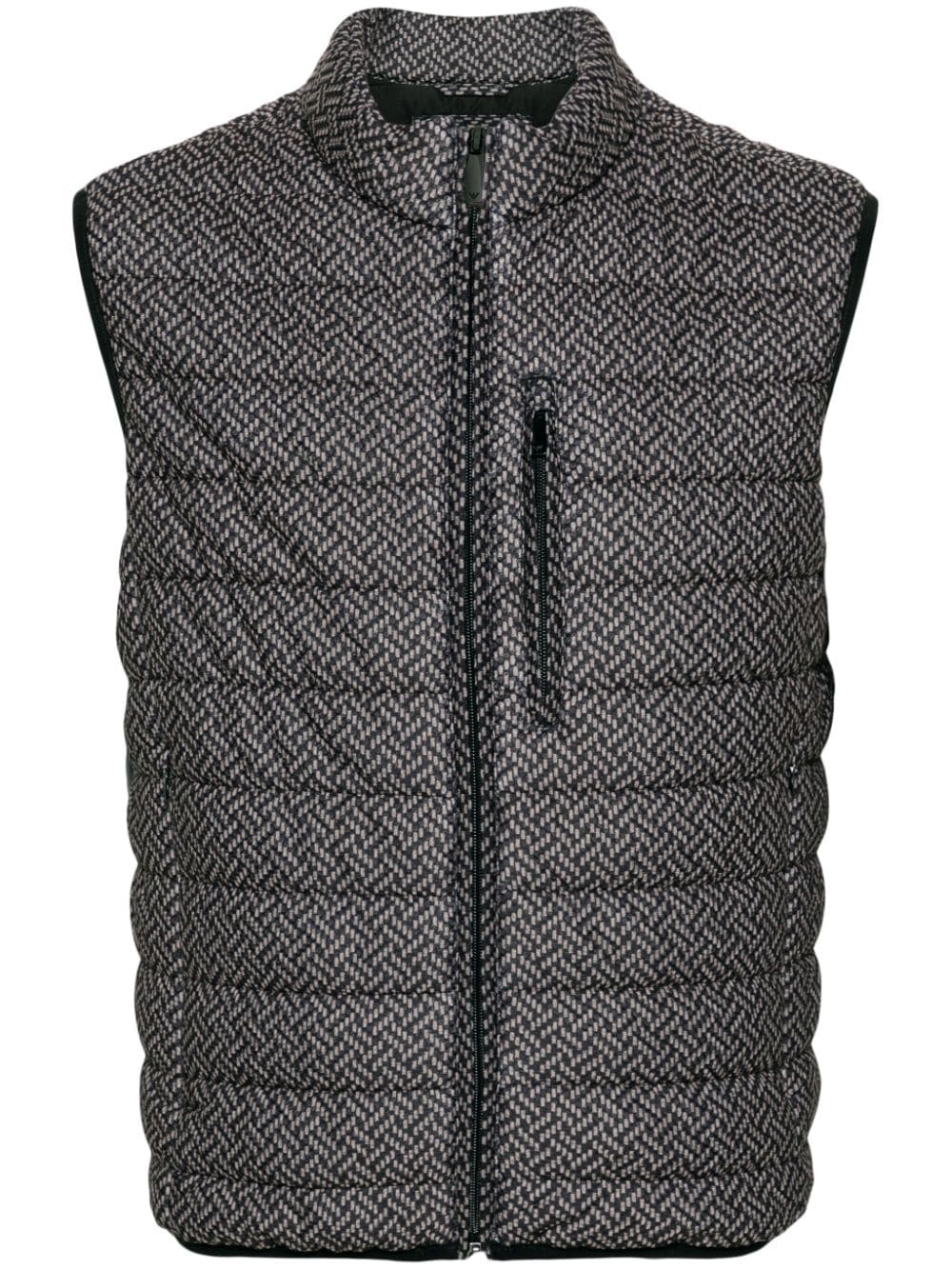 Emporio Armani textured padded gilet - Black von Emporio Armani