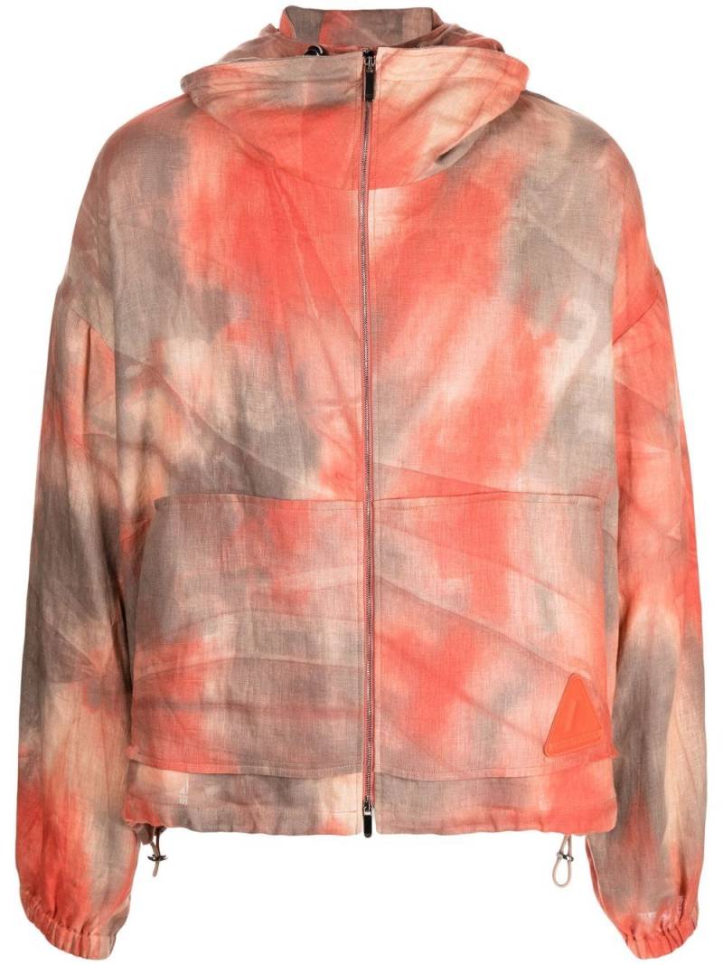 Emporio Armani tie-dye hooded jacket - Orange von Emporio Armani