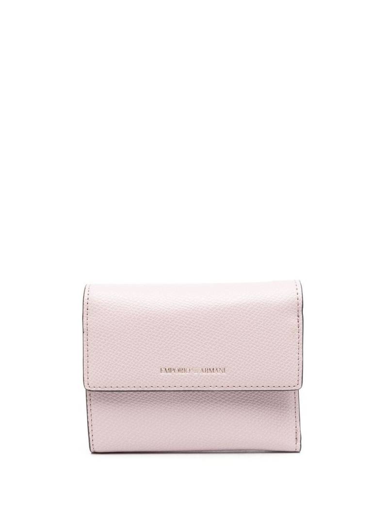 Emporio Armani tri-fold logo-stamp wallet - Pink von Emporio Armani