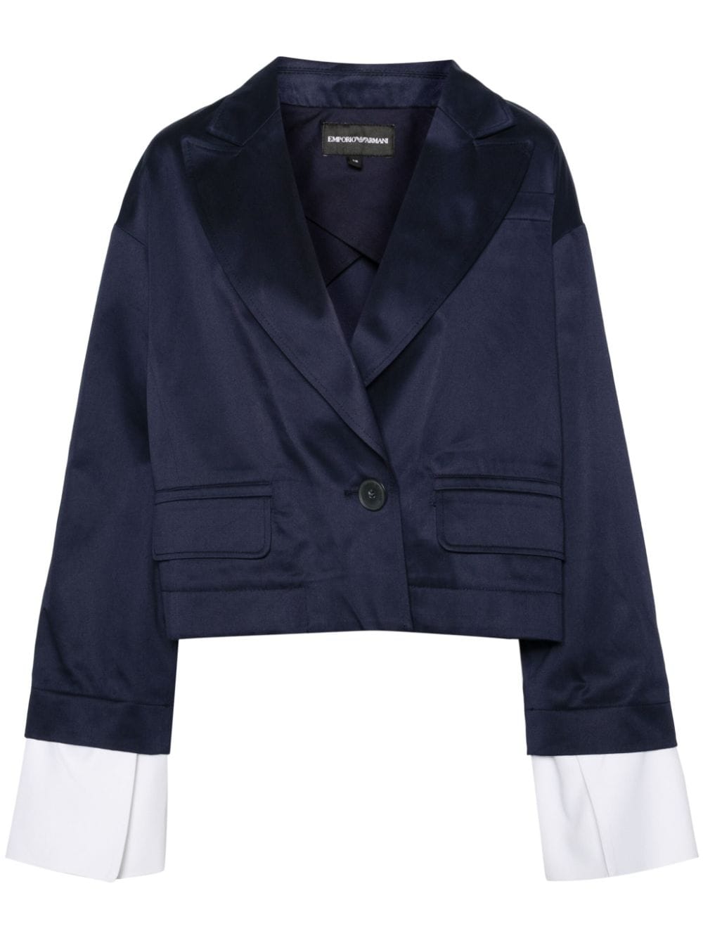 Emporio Armani twill cropped jacket - Blue von Emporio Armani