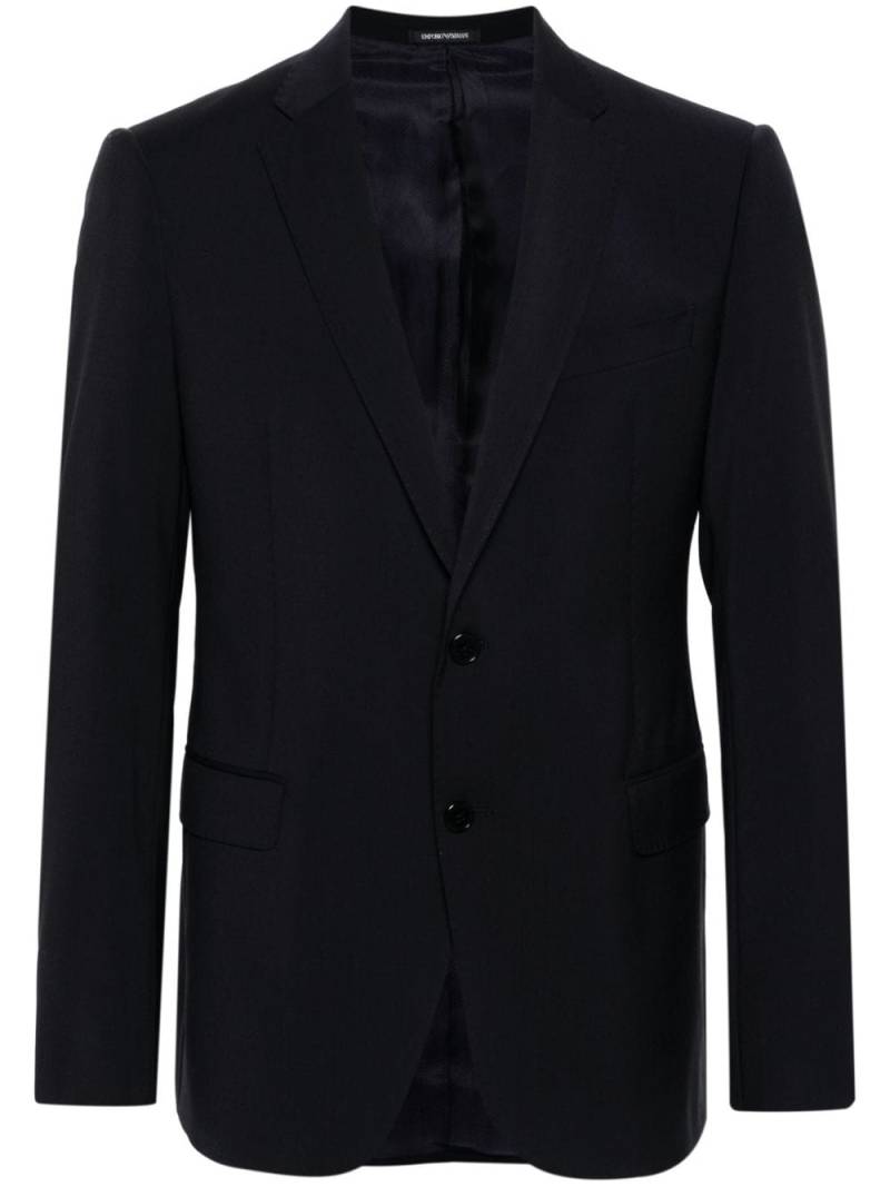 Emporio Armani virgin wool single-breasted blazer - Blue von Emporio Armani