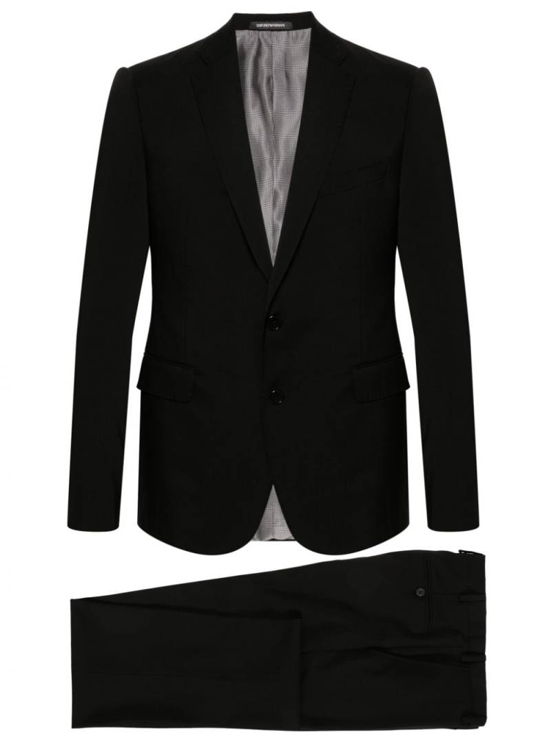 Emporio Armani single-breasted wool suit - Black von Emporio Armani