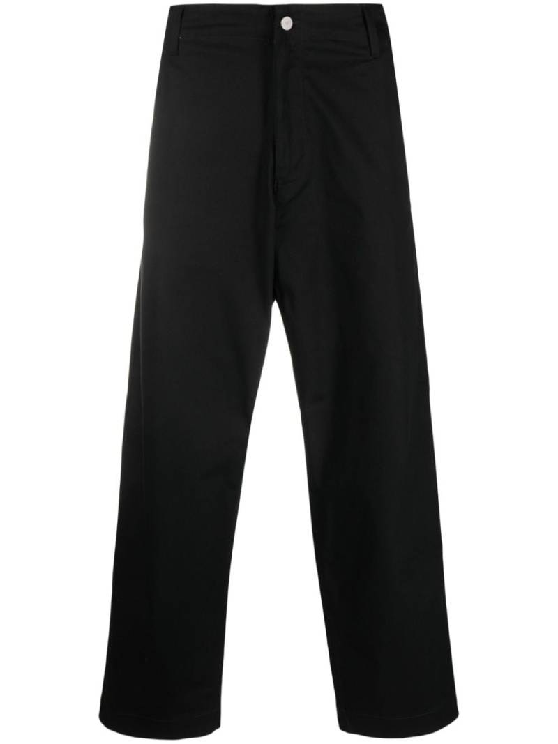 Emporio Armani wide-leg cotton trousers - Black von Emporio Armani