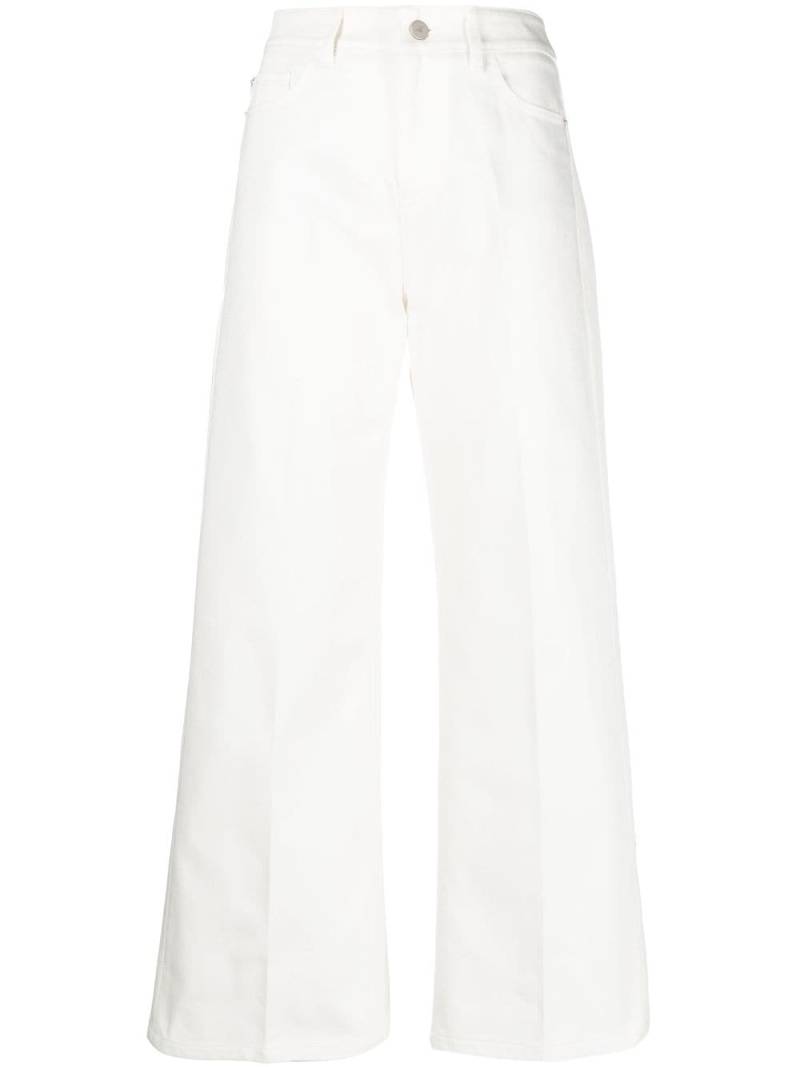 Emporio Armani wide-leg cropped trousers - White von Emporio Armani