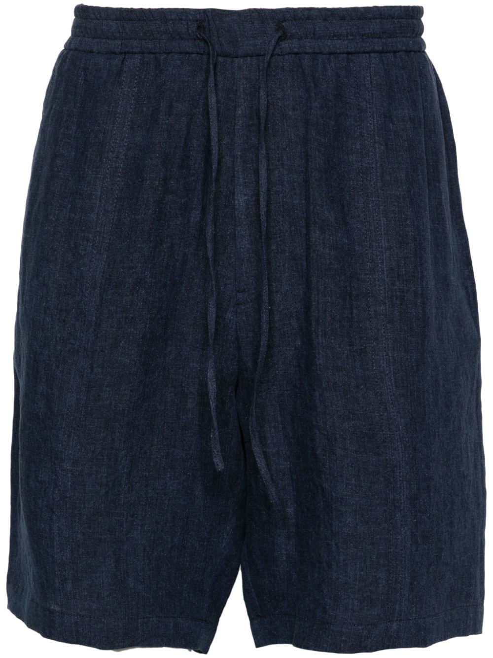 Emporio Armani wide-leg linen shorts - Blue von Emporio Armani