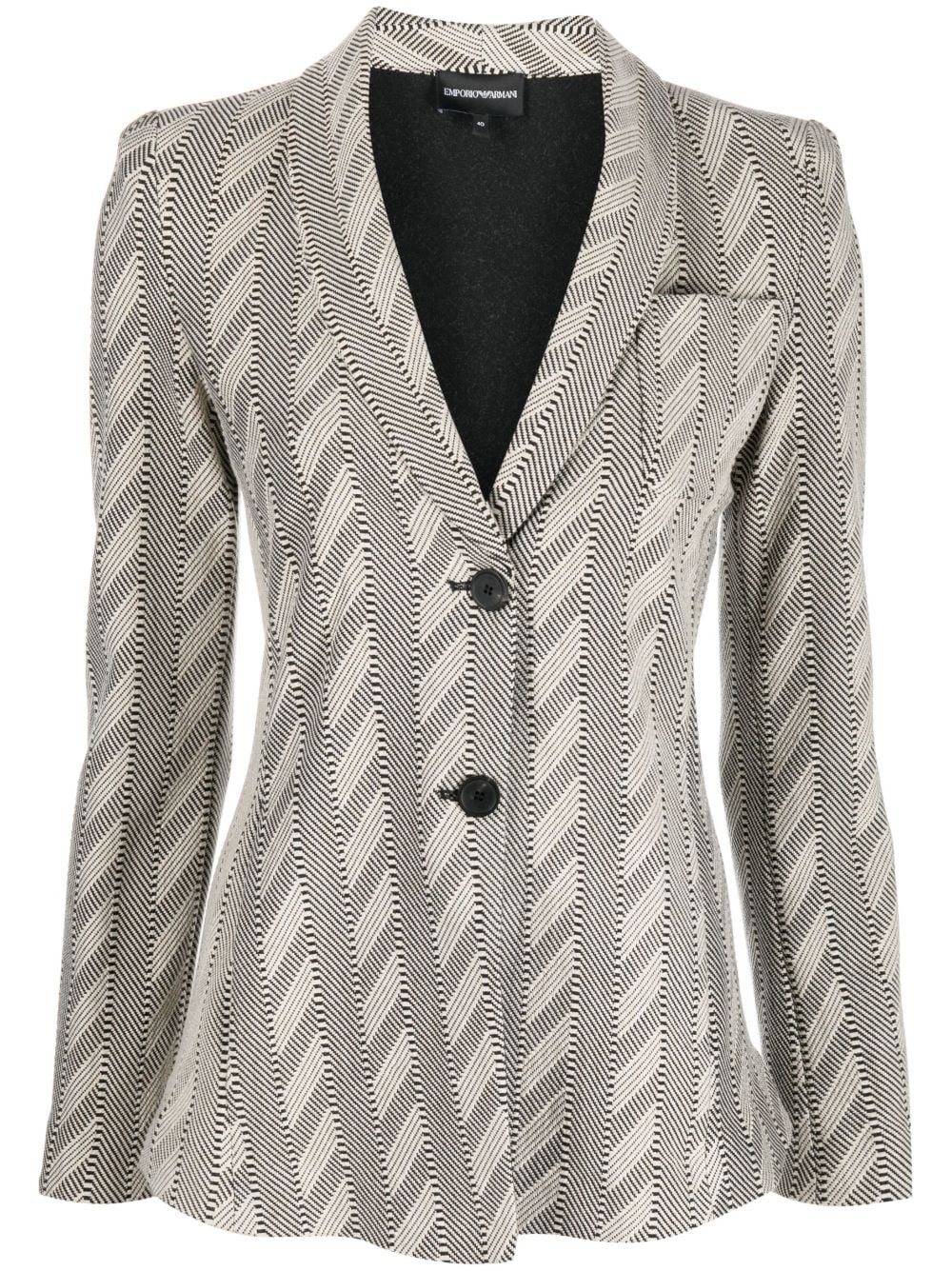 Emporio Armani zig-zag pattern blazer - Neutrals von Emporio Armani