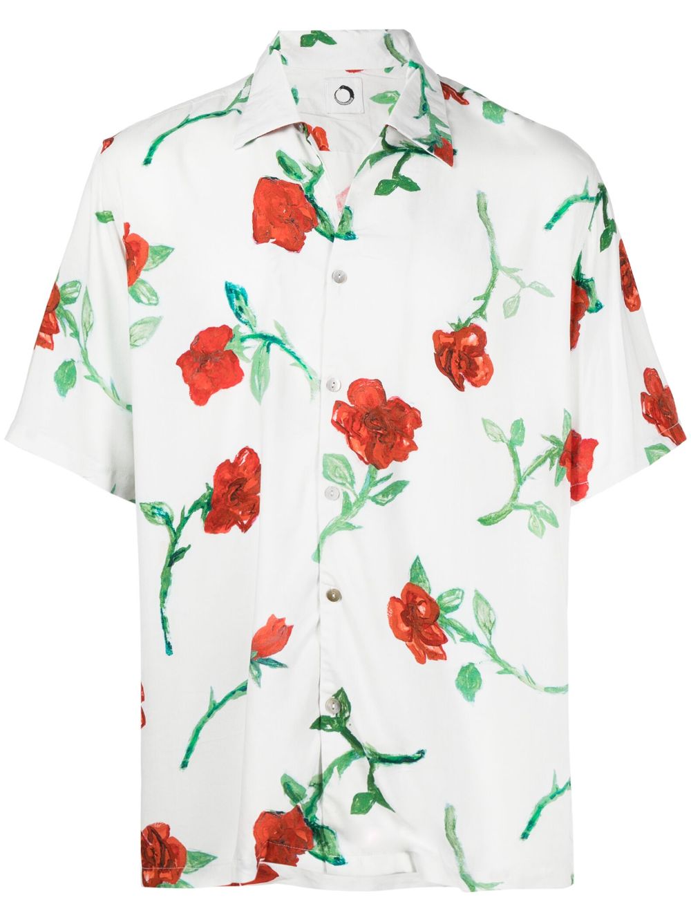 Endless Joy rose-print short-sleeve shirt - White